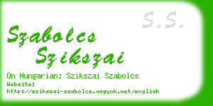 szabolcs szikszai business card